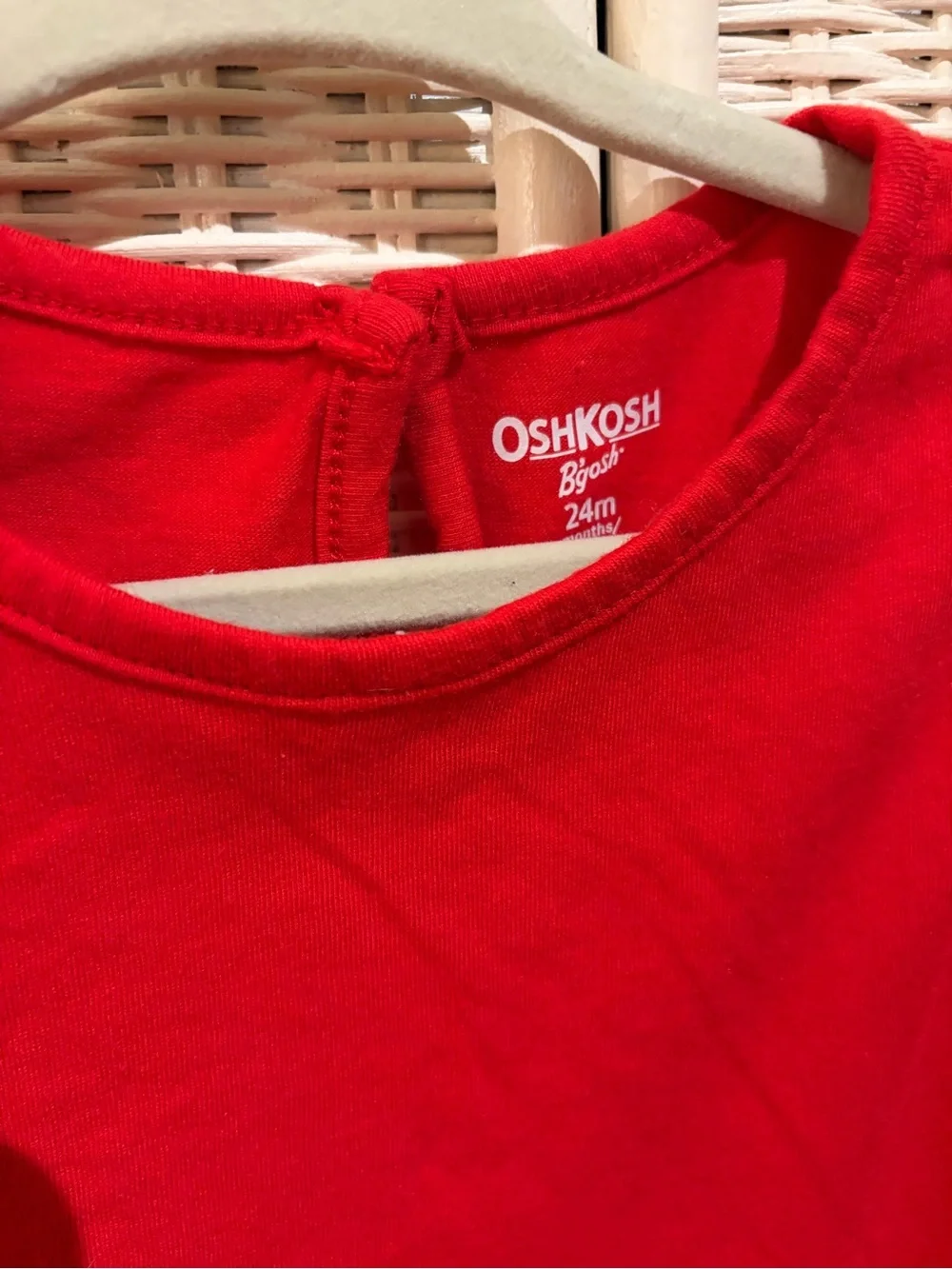 Girls Toddler OshKosh B'gosh Bright Red Shortalls Overalls with Onsie Set 24m